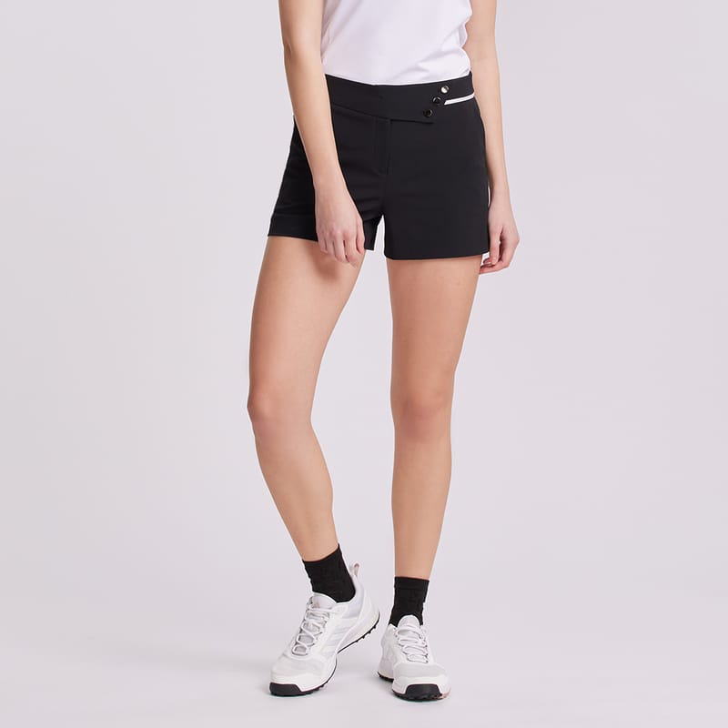 PGA TOUR-造型腰頭設計短褲(女)-黑-1